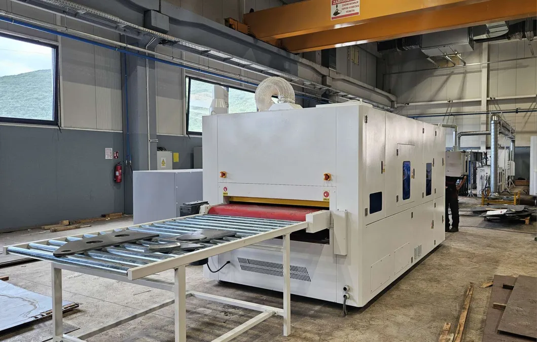 800mm 1000mm Aluminium Metal Stainless Sheet Wide Belt Sanding Polishing Deburring Machine